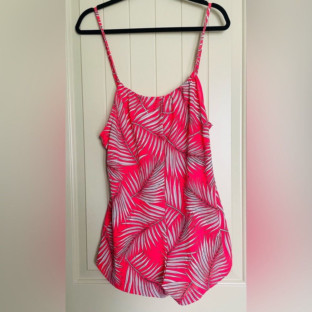 Hurley Pink and White Leaf Print Romper